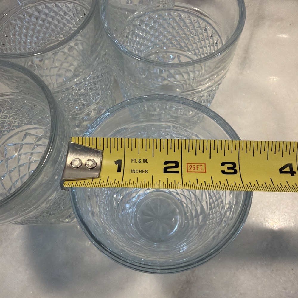 5 Vintage Anchor Hocking Wexford Tumblers Diamond Pattern Clear Glass GW0021 - Picture 10 of 10